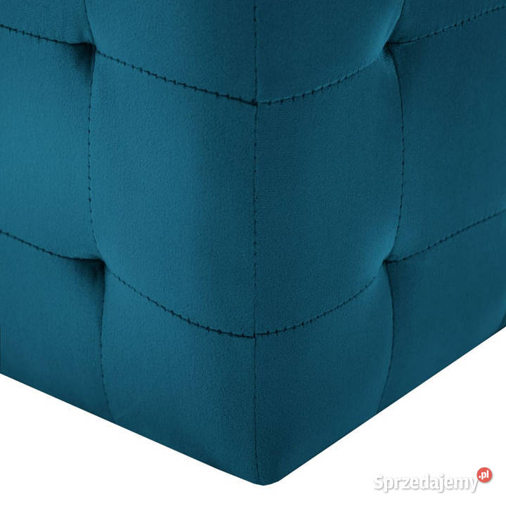 Pufy 2 niebieskie 30 x 30 x 30 aksamit WM278384 Warszawa sprzedam