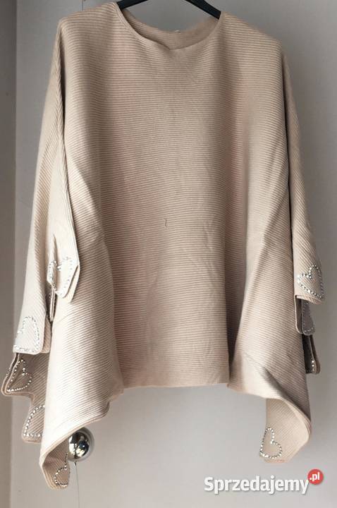 Bluzka dzianina z rękawem szerokim serca różne zielony Warszawa