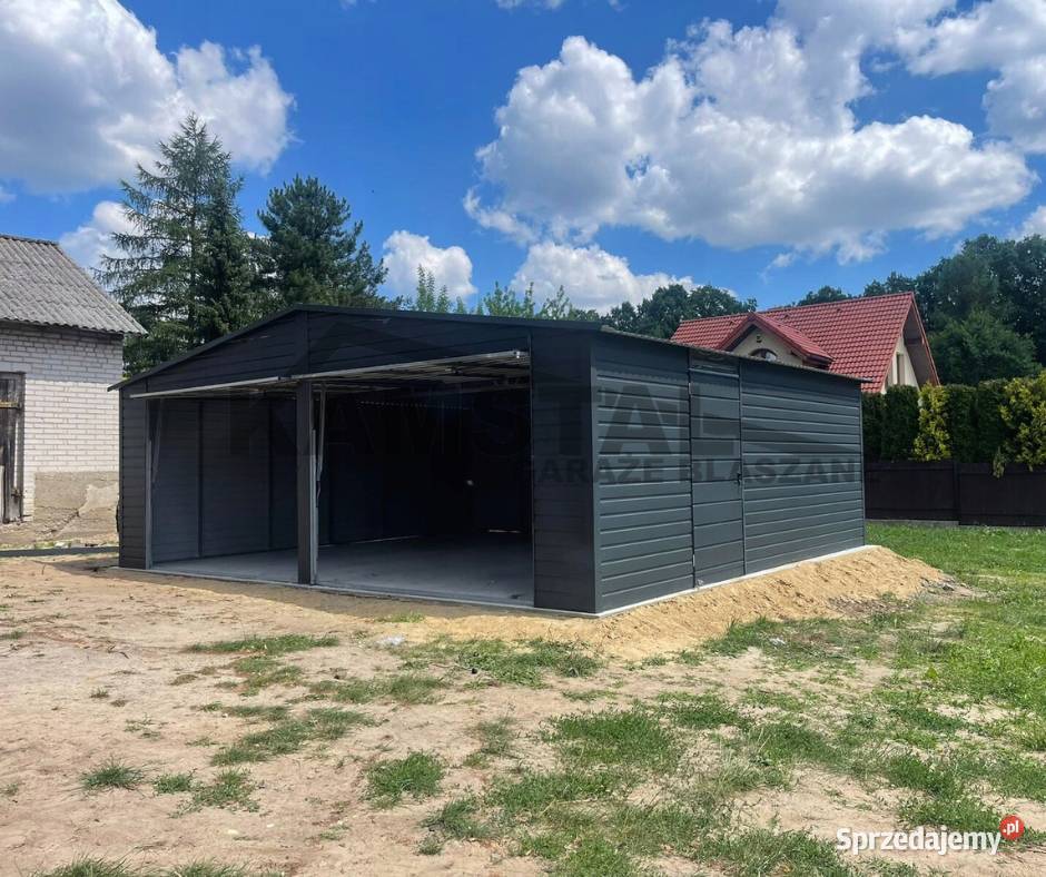 Garaż blaszany 7x6 grafitowy dwustanowiskowy z Pozostałe Ogród Jodłownik sprzedam