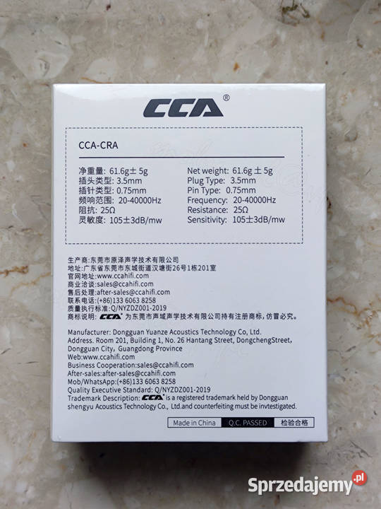 Nowe słuchawki CCA CRA dokanałowe IEM