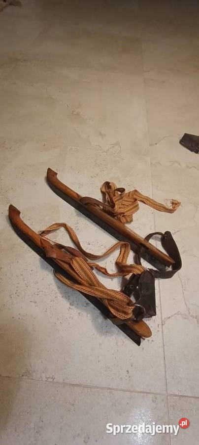 Stare drewniane łyżwy muzealne Nysa sprzedam