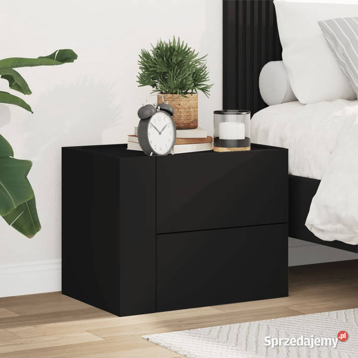 Wisząca szafka nocna czarna 45x30x35 WM848327 Warszawa