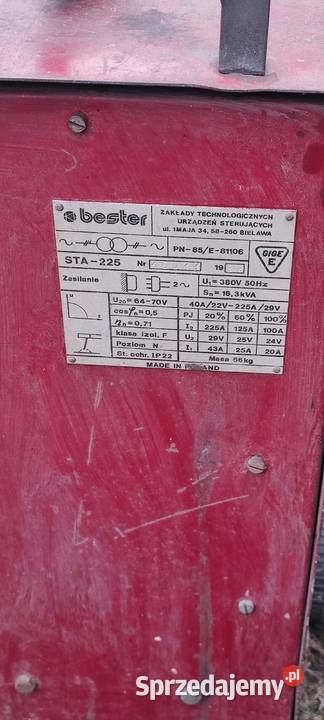 spawarka transformatorowa bester sta 225 śląskie Bełk