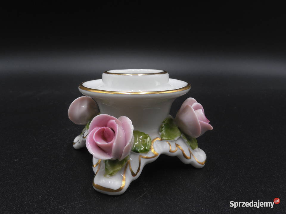 Świecznik porcelana AK Kaiser róże Raszków