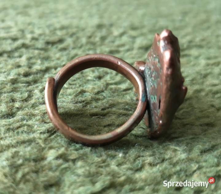 Unikatowy pierścionek z miedzi Jarmark Sztuka współczesna