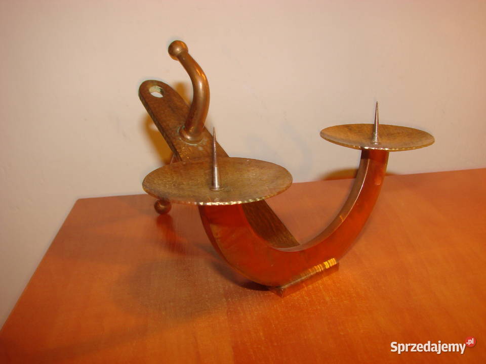 mosiężny świecznik Pruszcz Gdański