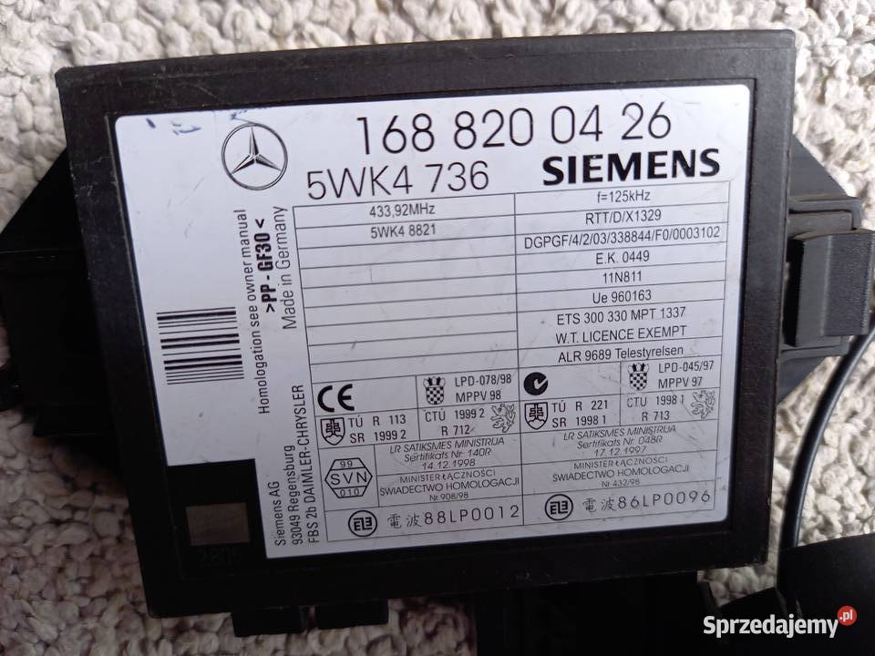 Sterowni silnika zestaw do odpalenia Mercedes osobowe sprzedam