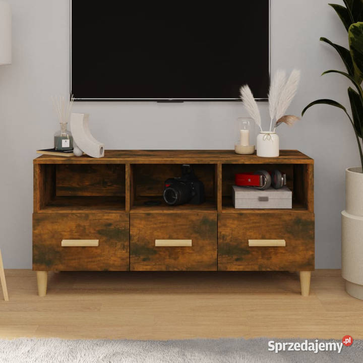 Szafka pod telewizor przydymiony dąb 102x36x50