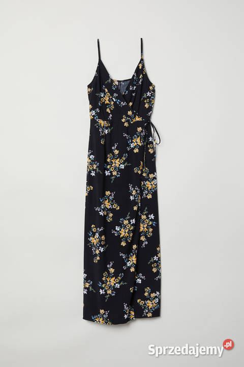 Sukienka HM czarna żółte kwiaty 46 3XL plus size Spódnice i sukienki Szczecin