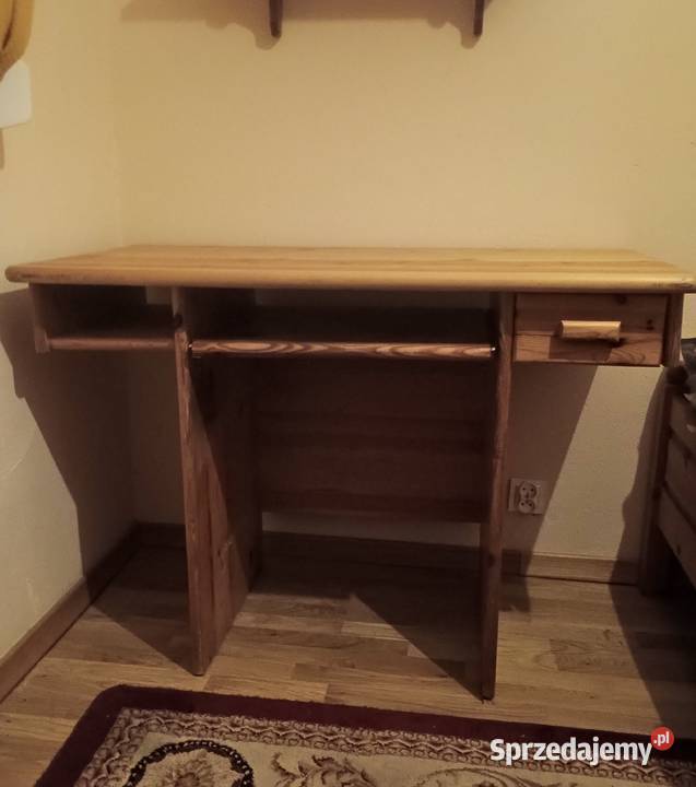 Biurko sosnowe z wysuwaną półkąLite drewno Dom i Ogród łódzkie Łódź