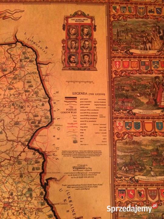 Rzeczpospolita Polska mapa ścienna ozdobna Mapy i przewodniki Warszawa sprzedam