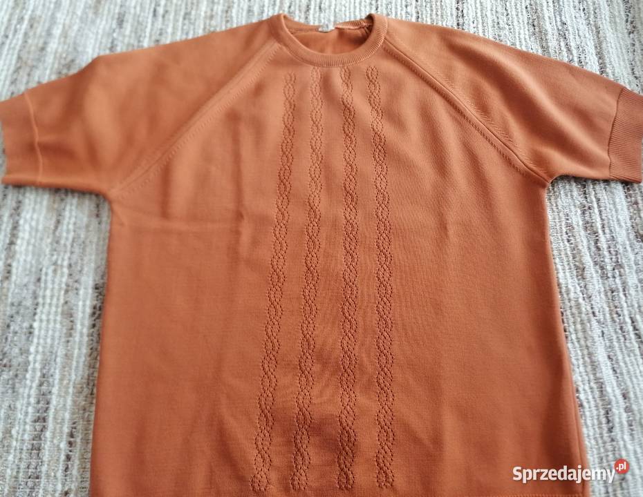 Bluzka z bistoru brązowarękaw krótki Łódź