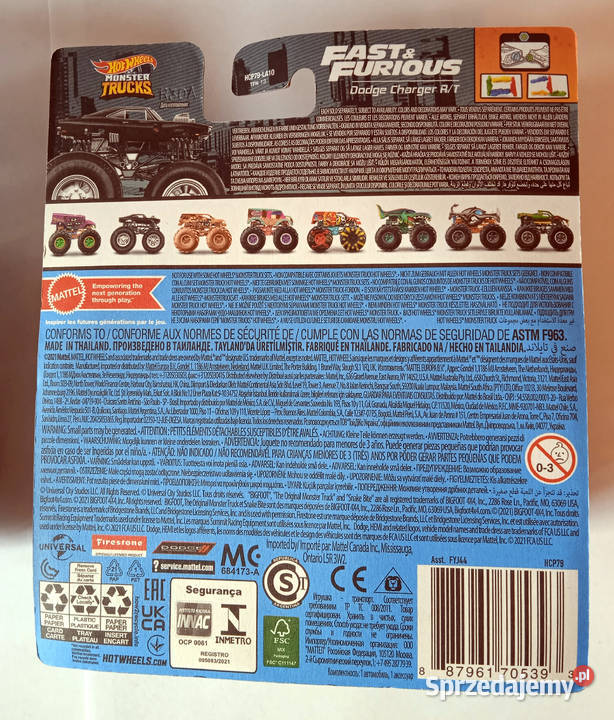Hot Wheels Monster Trucks Fast Furious Dodge Mattel wielkopolskie Poznań