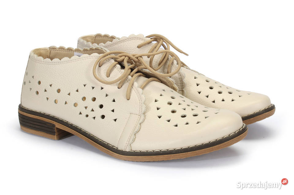 Semler Sznurowane buty kremowy W stylu biznesowym Obuwie Półbuty Sznurowane buty 
