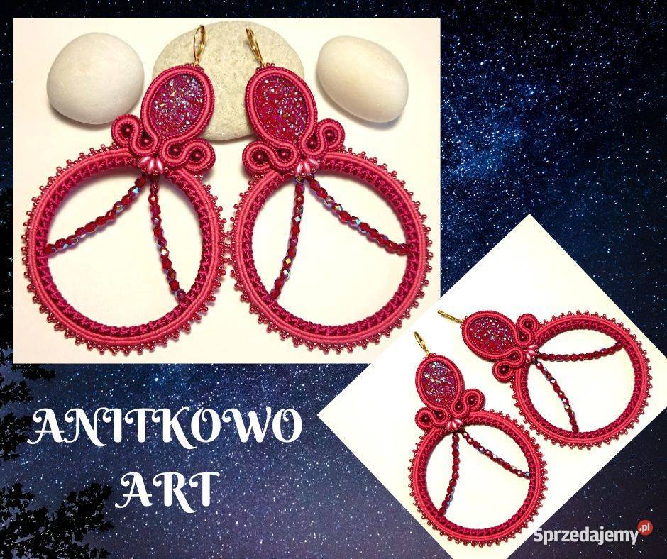 KOLCZYKI MALINOWE Z KOŁEM 5XL SUTASZ Warszawa sprzedam