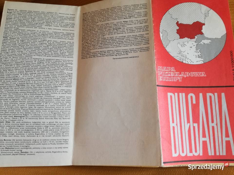 Bułgaria mapa przeglądowa Europyturystyczna