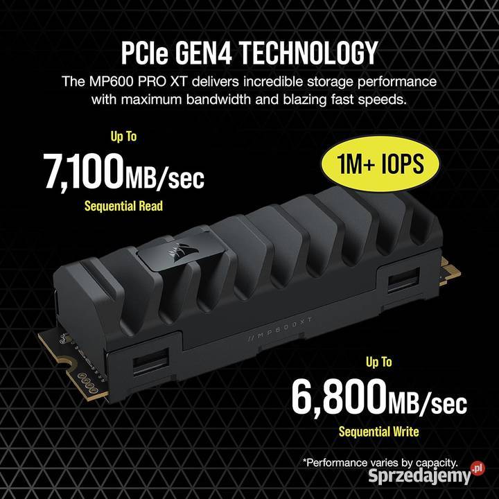Dysk SSD Corsair MP600 Pro XT 8TB M2 nVme 8000GB Pojemność > 3000 Tarnów