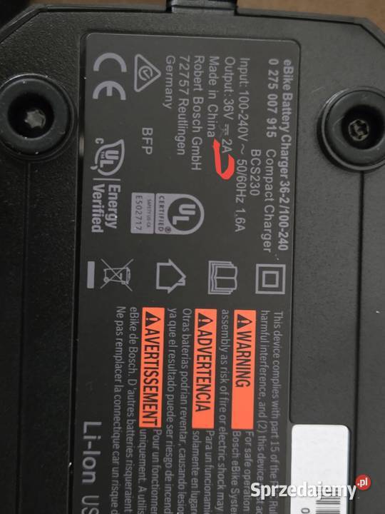 Ładowarka Bosch 2A 36V do roweru elektrycznego Łask sprzedam