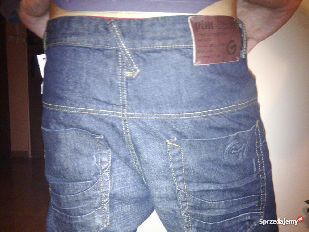 Spodnie Jeansy męskie PLM RAW niski krok 32 M z Warszawa