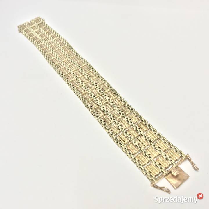Złota BRANSOLETKA damska 14K masywna EFEKTOWNA Warszawa