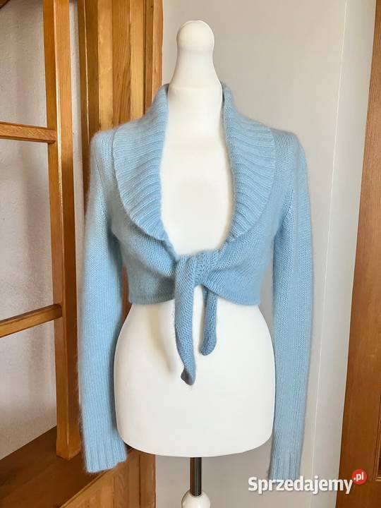 Nowy błękitny luksusowy kardigan bolerko Nisko sprzedam