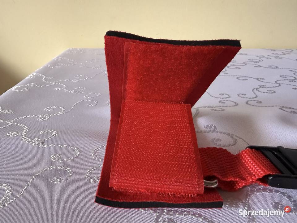 Kajdanki materiałowe na rzepy czerwone