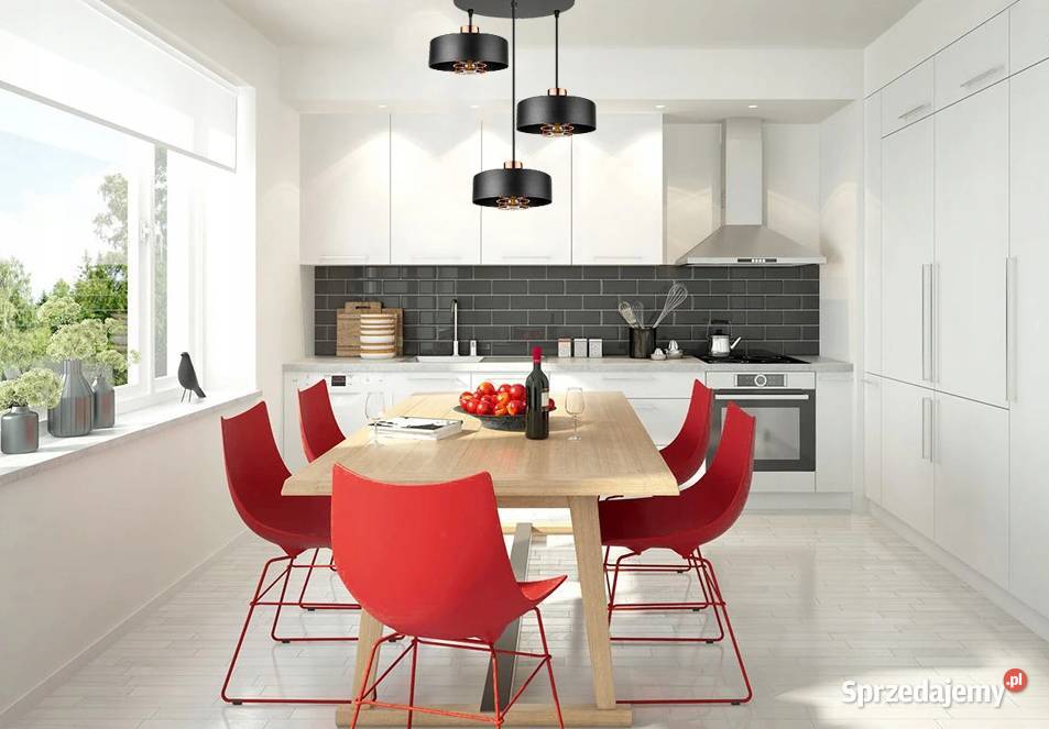 LAMPA WISZĄCA SUFITOWA ŻYRANDOL potrójna czarna