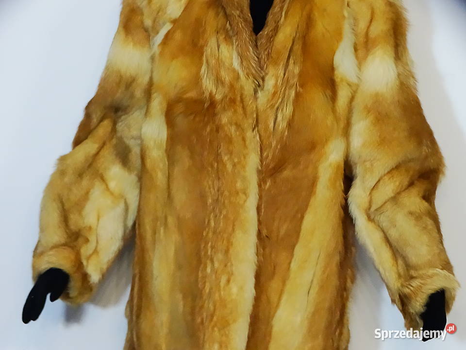 Futro naturalne złocistobrązowe krótszy fason brązowy/beżowy