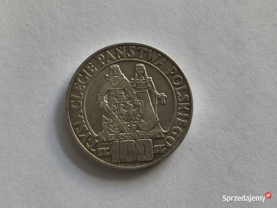 100 1966 Mieszko i Dąbrówka srebro Ag 900 Szczecin
