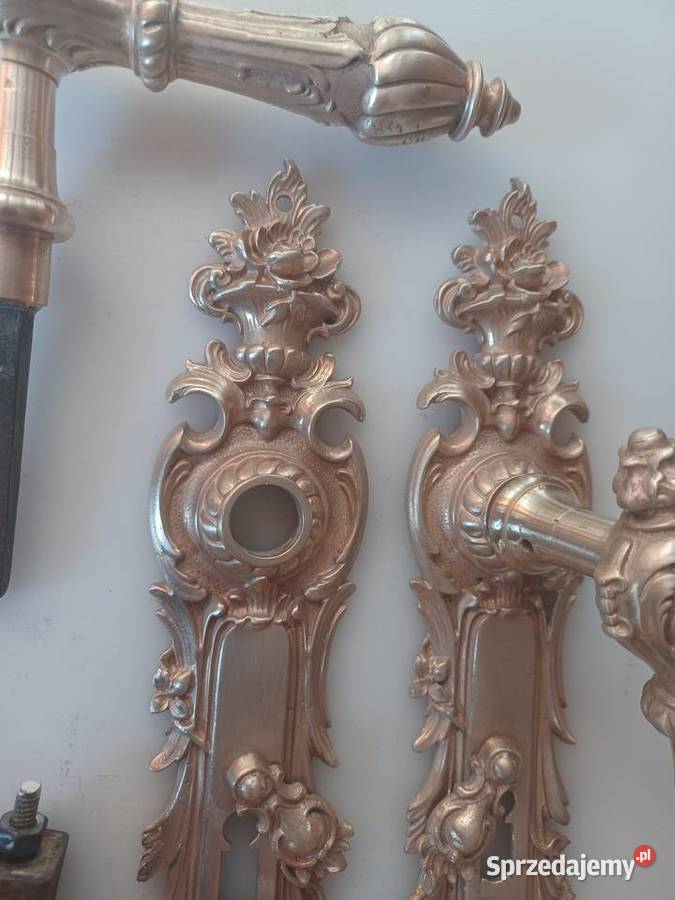 Mosiężne klamki i szyldy pałacowe wielkopolskie sprzedam