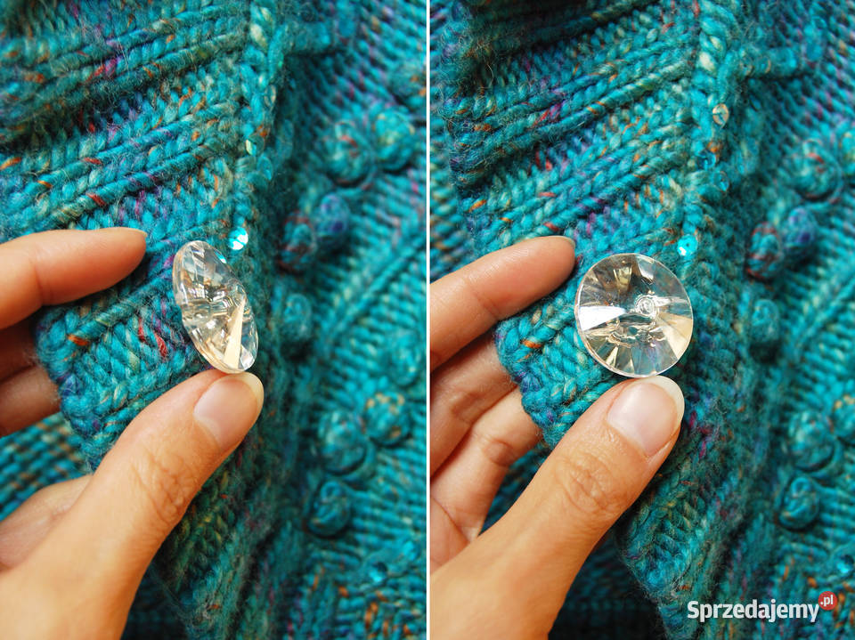 DKNY sweter bolerko turkus wełna 34 XS Swetry i golfy Lublin