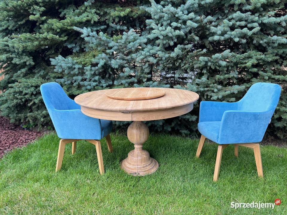 Stół dębowy okrągły rozkładany warmińsko-mazurskie Kętrzyn