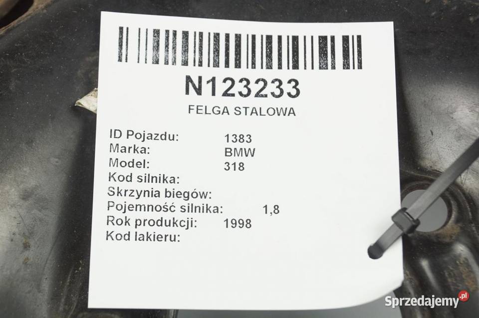 FELGA STALOWA BMW E36 Lipno