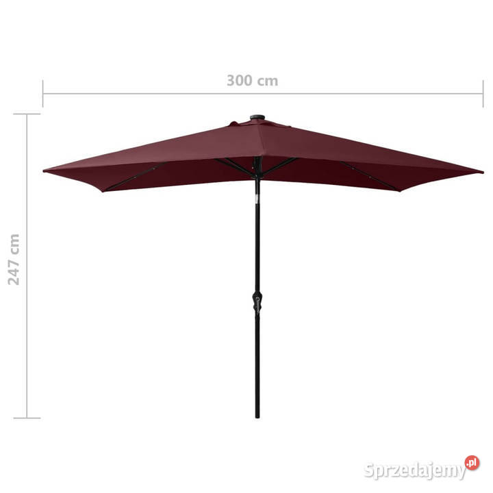 Parasol ogrodowy z LED i stalowym słupkiem mazowieckie Warszawa sprzedam