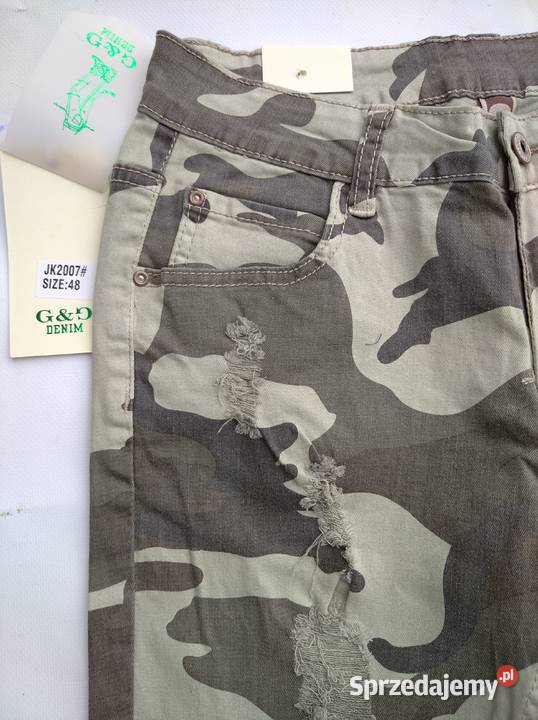 Spodnie damskie moro z przetarciami 48 XL Rozmiar 42(XL) wielkopolskie Gniezno sprzedam