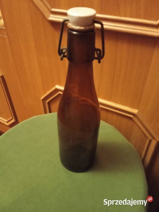 Butelka piwa z porcelanką 03 l PRL wielkopolskie Koźminek sprzedam