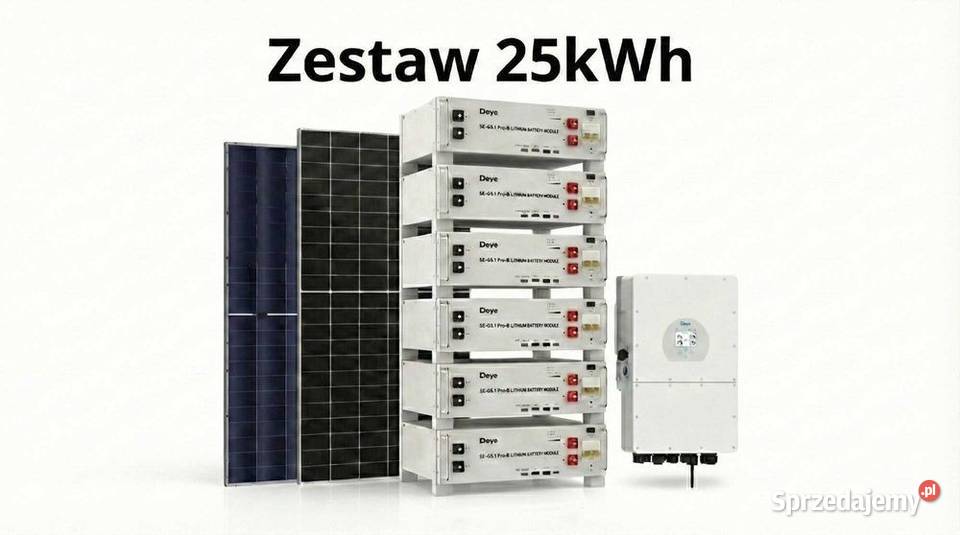 Zestaw budżetowy 25kWh HV panele inwerter 3 fazy Zestawy
