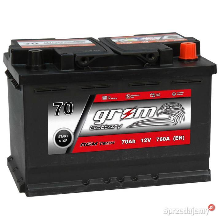 Akumulator GROM AGM STARTSTOP 70Ah 760A Prawy Wrocław