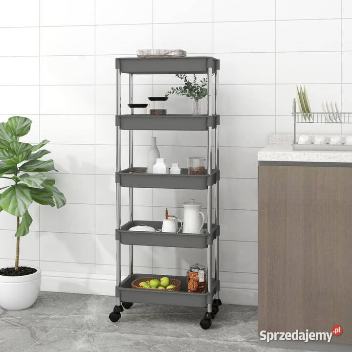 5poziomowy wózek kuchenny szary 42x29x128 żelazo mazowieckie Warszawa