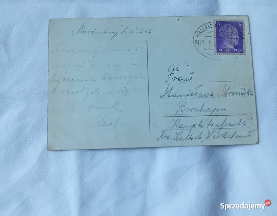 Pocztówka z listonoszem III Rzesza 1942 r z Koźminek