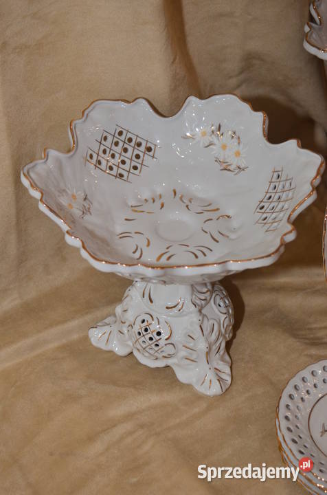 Owocarki duża mała talerze deser Porcelana Środa Wielkopolska