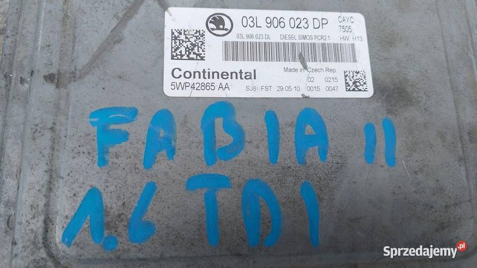 STEROWNIK SILNIKA KOMOPUTER SKODA FABIA II 2 Gliwice sprzedam