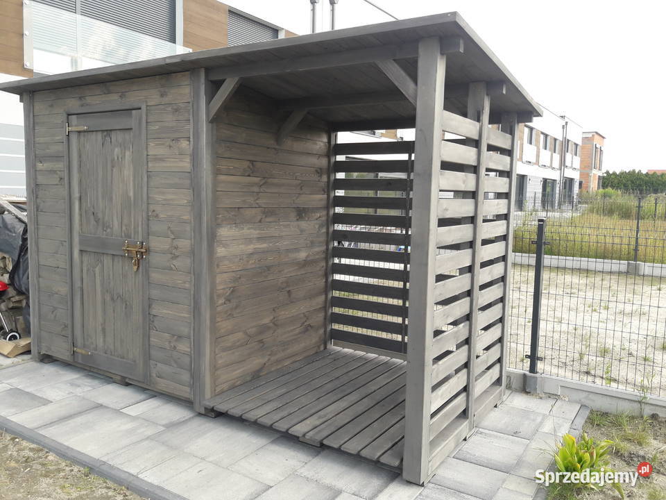 Domek narzędziowy 2 x 15m z drewutnią na drewno