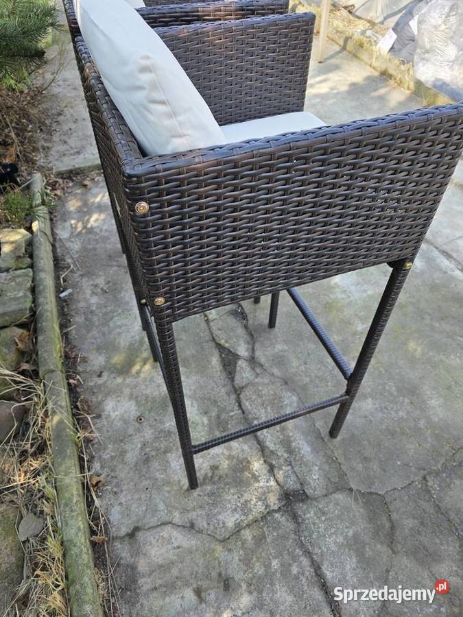 Hokery do ogrodu dwie sztuki odcienie brązu Krzesła ogrodowe lubuskie Wschowa