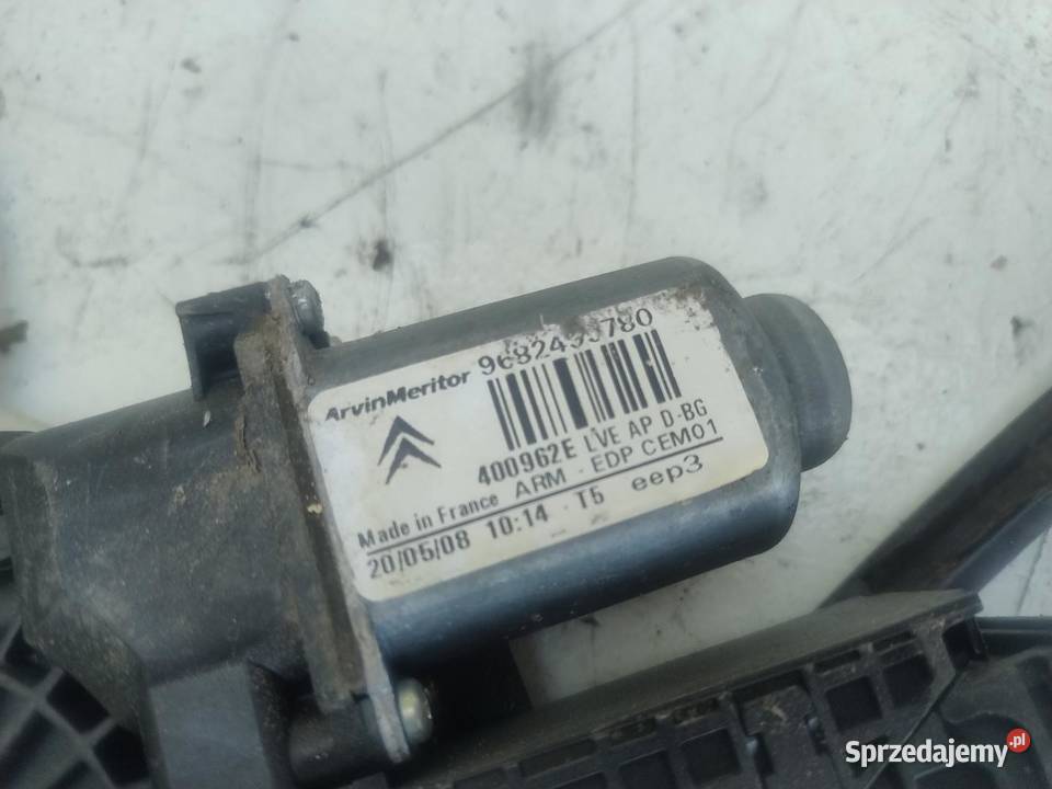 MECHANIZM PODNOŚNIK SZYBY PRAWY PRZÓD CITROEN C4
