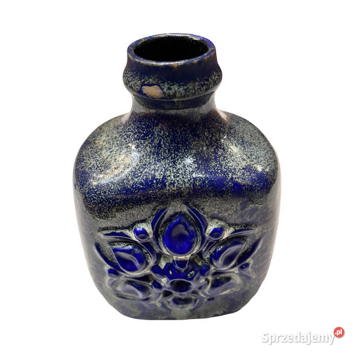 Kobaltowy duży ceramiczny wazon Strehla Keramik Warszawa