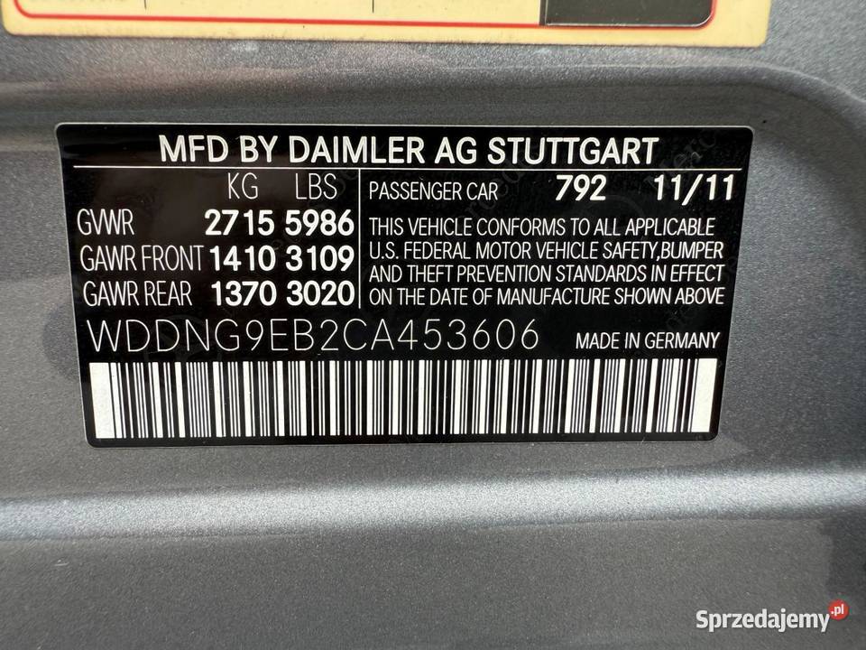 2012 MERCEDESBENZ S 550 4MATIC benzyna łódzkie Bełchatów sprzedam