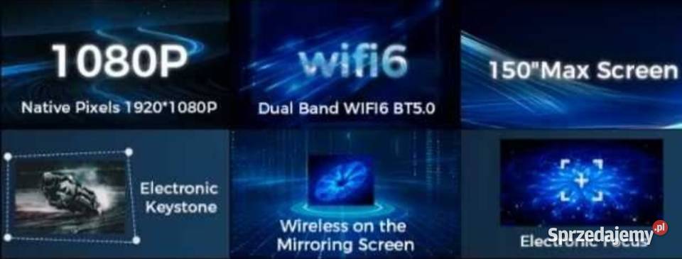 Projektor multimedialny 4K z Androidem 150 WiFi Komputery i Akcesoria