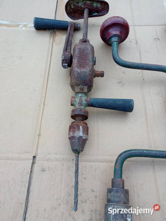 Stare zabytkowe ręczne wiertarki 3 sztuki Sosnowiec sprzedam