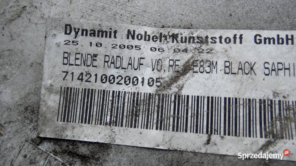 BMW X3 E83 30 D 06r listwa nakładka błotnika